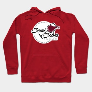 Semi Sober Travelers Wine design with solid background Hoodie